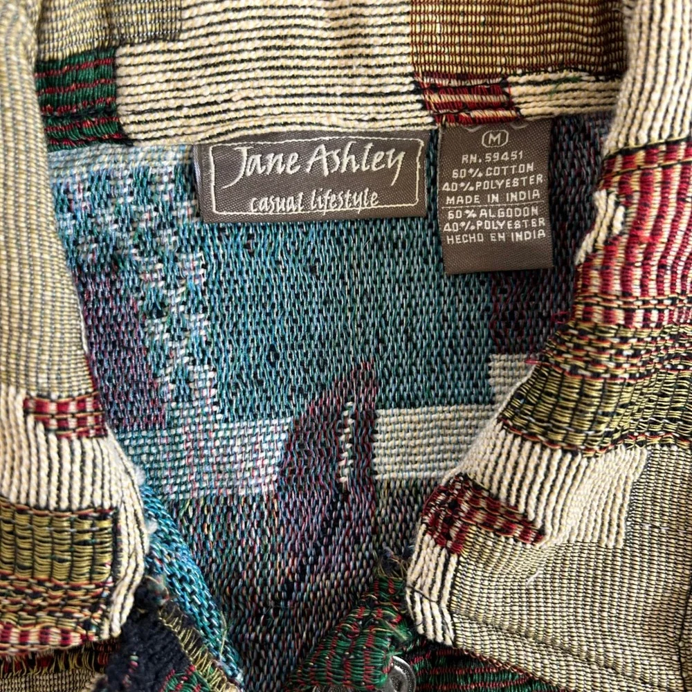Vintage Jane Ashley Patchwork Blanket Jacket Women's‎ Size Medium